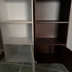 カラーボックス　2つ　収納　焦茶　白の画像