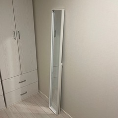 【美品】ホワイト　姿見　ミラー　全身鏡　　の画像
