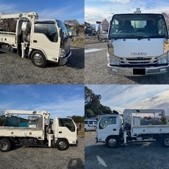 ISUZU エルフ ヒラクレーン 3段ラジコン付き カーナビ メッキ キーレス フォグ TV ETC 電格ミラーの画像
