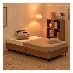 【LOWYA】収納付きベッドフレーム単体【シングル】の画像
