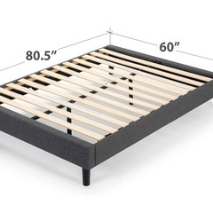 Zinus セミダブルベッドフレーム ダークグレーの画像