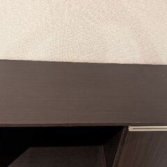 ダークブラウン　ニトリ　レンジ台　棚　食器棚　キッチン収納の画像