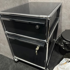 USMハラーシステム ロールボーイ デスクワゴン 鍵あり ブラック 袖机の画像