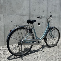 【R12】  ブリヂストン   BU605 B5H　エブリッジ EBRIDE 26インチ 自転車　シルバー色　学生さん ママチャリ お買い物 現状の画像