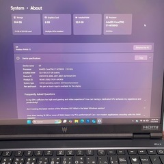 Acer Predator
 Helios Neo 16 32GB RTX4070の画像