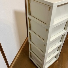 ブラウン5段チェスト 衣装ケース の画像