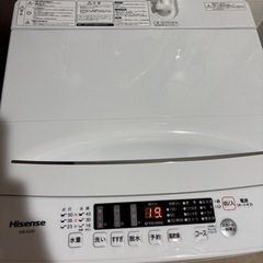 【値段交渉可】ハイセンス 全自動 洗濯機 5.5kg ホワイト HW-K55E 最短10分洗濯 真下排水 予約機能 スリム 風乾燥 強力洗浄 一人暮らし 二人分のお洗濯の画像