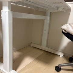 [山善] 昇降式デスク (ガス圧式) スピード昇降 安定昇降(特許取得技術) 電源不用 高さ調節無段階 脚元スッキリ スタンディングデスク 幅100×奥行72×高さ76-110㎝ ホワイト LLD-1070(WH) テレワークの画像