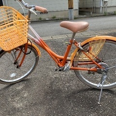 自転車　２０インチ　オレンジ色　の画像
