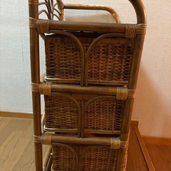 籐のチェスト　3杯　56×39×80cmの画像