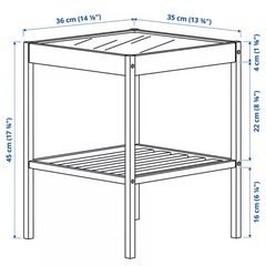 NESNA ネスナ サイドテーブル（竹製）36×35cmの画像