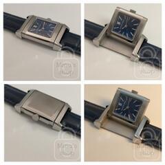 驚愕のプロダクト化/まるで宝飾品の様な美しさ【Ronda751搭載/新品】レクタングル 反転ケース サファイア 316 耐磁性能 サファイアブルー②の画像