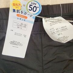紫外線から素肌をガードSPF50+■ショートレギンス　M～L　ブラックの画像