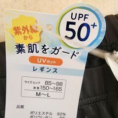 紫外線から素肌をガードSPF50+■ショートレギンス　M～L　ブラックの画像