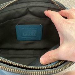 COACH 青 メンズ　ウエストバッグの画像