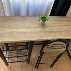 美品！バーテーブル、カウンターテーブル　折り畳みチェア付き　
の画像