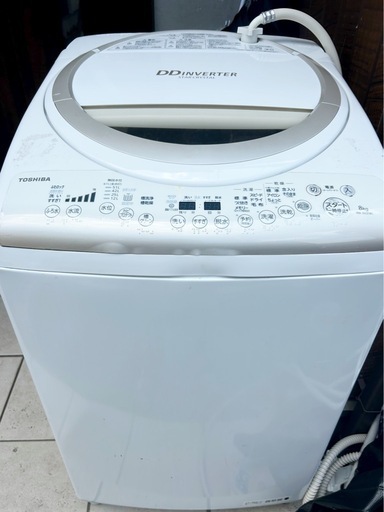 (送料無料) 洗濯・乾燥機 洗8kg 乾4.5kg ヒーター熱で完全に乾かす TOSHIBA ⑤