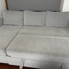 早い者勝ち　ニトリ布張りカウチソファベッドの画像