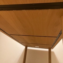 廃盤 無印良品 無垢材 長方形ダイニングテーブル　天板オーク材　説明書有の画像