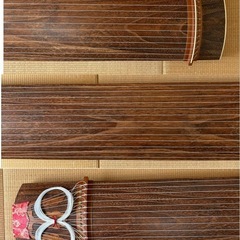 福山琴 小川楽器製 お稽古用 並甲 すだれ彫 13絃 13弦 箏 琴 付属品付の画像