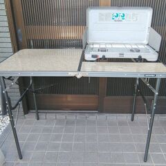 SOTO 2バーナー ST-503とSOUTH FIELDのフォールディングキッチンテーブルのセットの画像