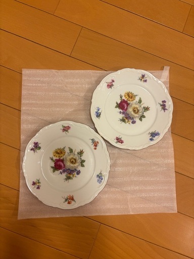 【美品】ドイツ Meissen Floral 花柄 ケーキ皿 2枚セット
