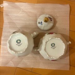 【美品】ドイツ Meissen Floral 花柄 シュガーポット クリーマーの画像