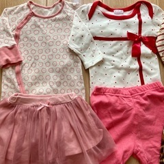赤＆ピンク 女の子 子供服 80センチ  10点セットの画像