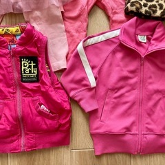 赤＆ピンク 女の子 子供服 80センチ  10点セットの画像