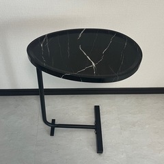 本日限定最終値下げ　サイドテーブル／ブラック大理石柄 × カーボンスチール脚の画像