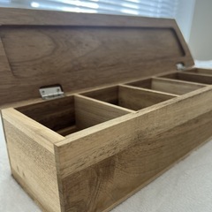 【ZARA HOME 】小物入れボックス✨お茶・ハーブ・アクセにも◎ ナチュラル木製仕切り付き！の画像
