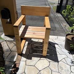 引き取り限定　木製チェア（屋外用・ガーデンチェア・DIY）の画像
