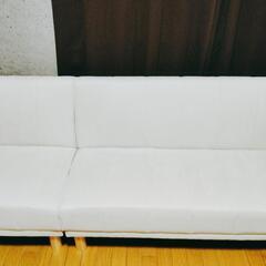 ソファーベッド ベージュ 2点セット｜90×60＋90×120＝連結時90×180cmの画像