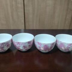 【新品】たち吉　牡丹柄湯呑み茶碗　4個セット　ピンク　橘吉の画像