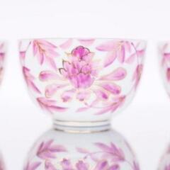 【新品】たち吉　牡丹柄湯呑み茶碗　4個セット　ピンク　橘吉の画像