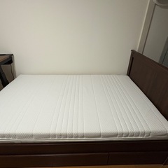 【IKEA セミダブルベッドセット】マットレス＋フレーム＋引き出し＋すのこの画像