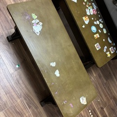 ダイニングテーブル、長椅子2脚  の画像