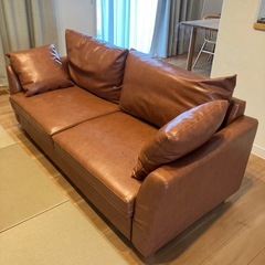 高級家具　堀江購入　レザー調　ソファの画像