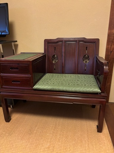 唐木家具 花梨 天然木 紫檀 紅木 古家具 アンティーク 電話台 サイドボード