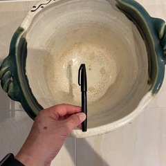 織部焼の睡蓮鉢、めだか鉢
の画像