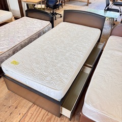 A1404 🌟激安‼️setシングルベッド100x200CM イタリアマットレース2点セット引き出し収納🌟の画像