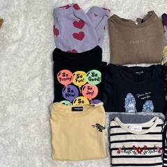  100cm 女の子 まとめ売り｜長袖 半袖 パンツ ワンピース つなぎ服 古着セットの画像