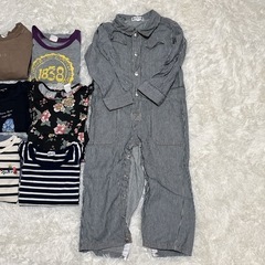  100cm 女の子 まとめ売り｜長袖 半袖 パンツ ワンピース つなぎ服 古着セットの画像