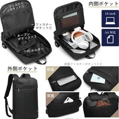 新品 グッシオ イタリー リュックサック ビジネス 薄型 軽量  撥水の画像