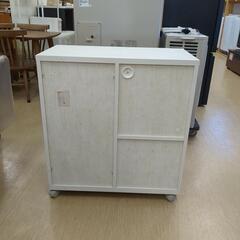 キッチンカウンター ナチュラルテイスト！多機能木製ワゴン 収納 補修箇所あり 【こちらは店舗です。浜村鹿野温泉ICから3分 買取本舗 宮本リサイクル 営業時間9～19時 定休日水曜のみ←連絡できませんm(_ _)m】の画像