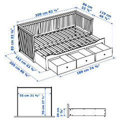 【IKEA HEMNES ヘムネス デイベッド＋マットレス付き】引越しのためお譲りしますの画像
