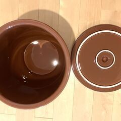 常滑焼 陶器 蓋瓶 カメ 壷 丸かめ 丸壺 5号　蓋付 【日本製】１回使用の画像