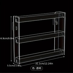 【３段✖️4個セット】壁掛け透明収納棚／アクリル棚／メガネディスプレー／ポリッシュ棚／マニキュア台／コレクション棚の画像