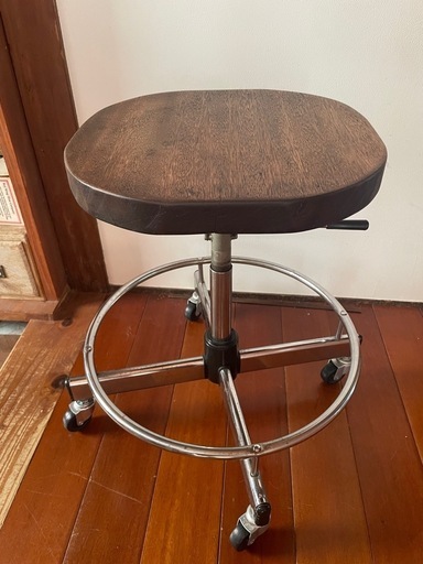ヴィンテージ スツール 高さ調整機能・台車付き
