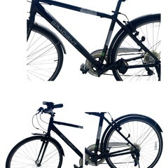 ◯GRADIENT TREKKING 自転車 クロスバイク ブラック スポーティー 700×35C 37インチ の画像